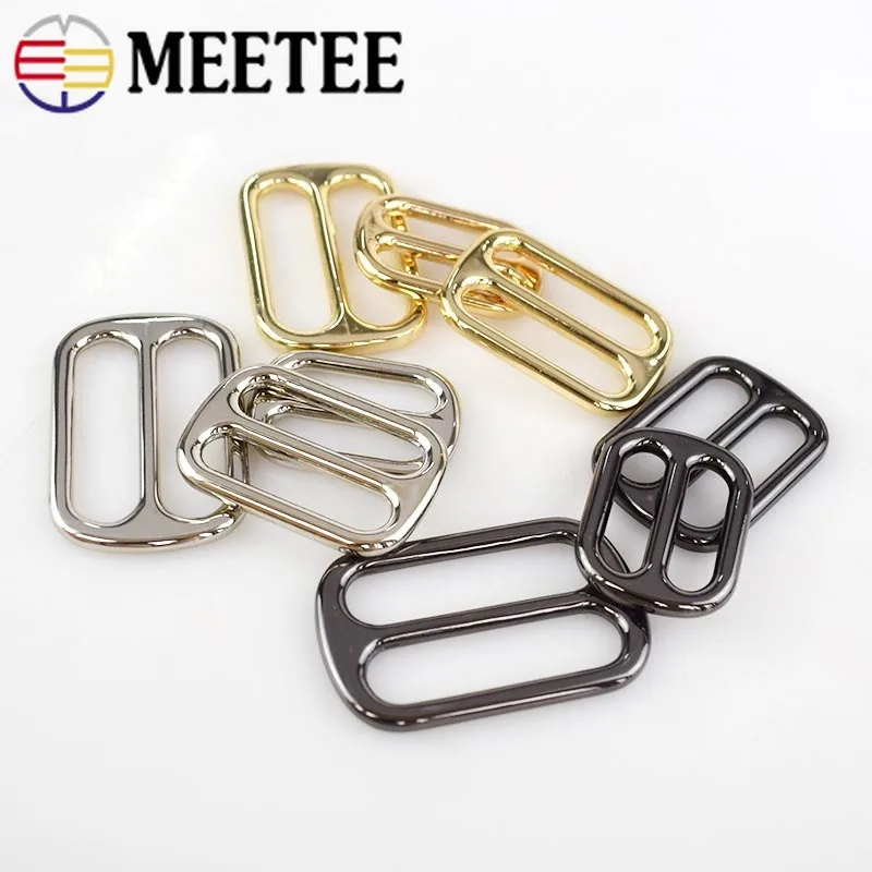 Meetee 5 шт. 25/32/38 мм металлический мешок двухщелевая Пряжка DIY Чемодан ремень тройной