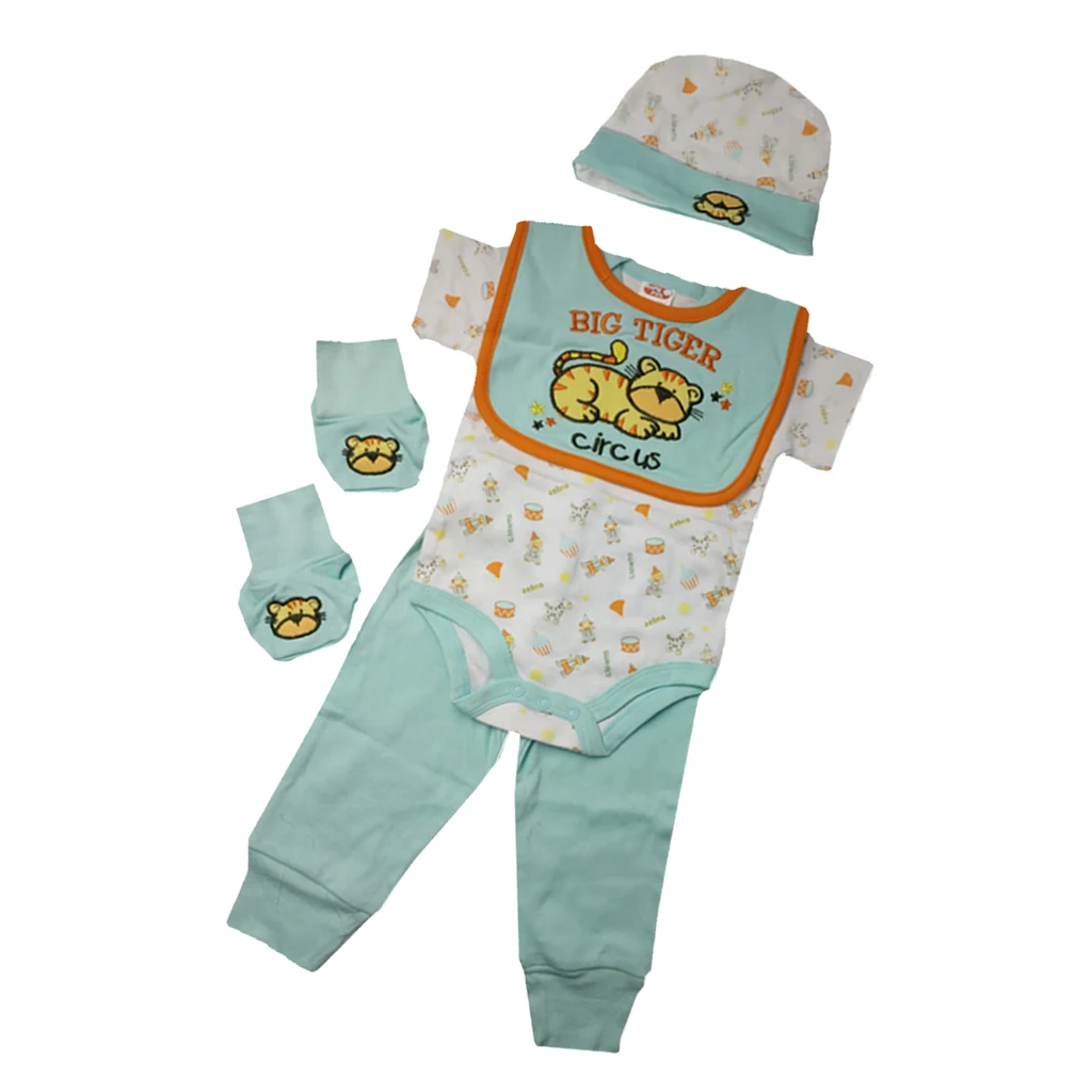 Reborn Boy Dolls Clothes Romper Set Reborn Newborn Baby Doll Clothes For 22-23inch Doll Clothing (Tiger Pattern)