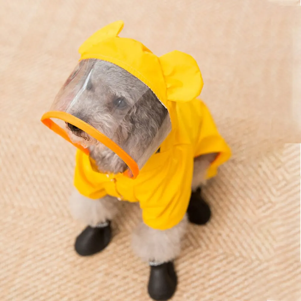 Водонепроницаемый Pet Дождевик куртка с рисунком собачки и котика Светоотражающие комнатная собака дождевик Щенок Костюм домашнее животное Чихуахуа собака дождевик Костюмы S-XXL