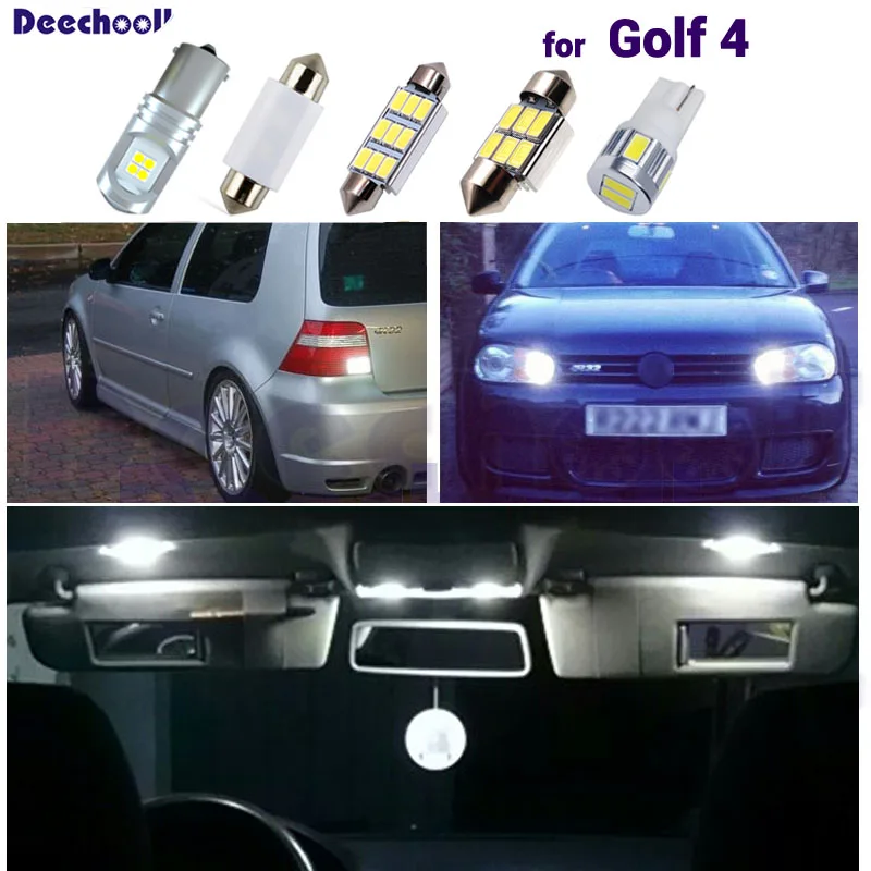 

21 шт. белый автомобиль Светодиодный лампочки для Volkswagen VW Golf 4 MK4 GTI 1999-2005 интерьер Крытый карта светильник + обратный + Подсветка регистрационного номера светильник s