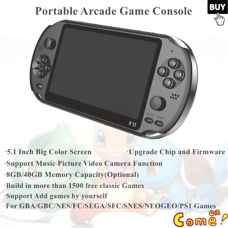 Upgrade X16 portable 7 inch screen video game console 40GB with 5000 free games 8/16/32/128 bit for Ps1 Arcade mame MD SMC games