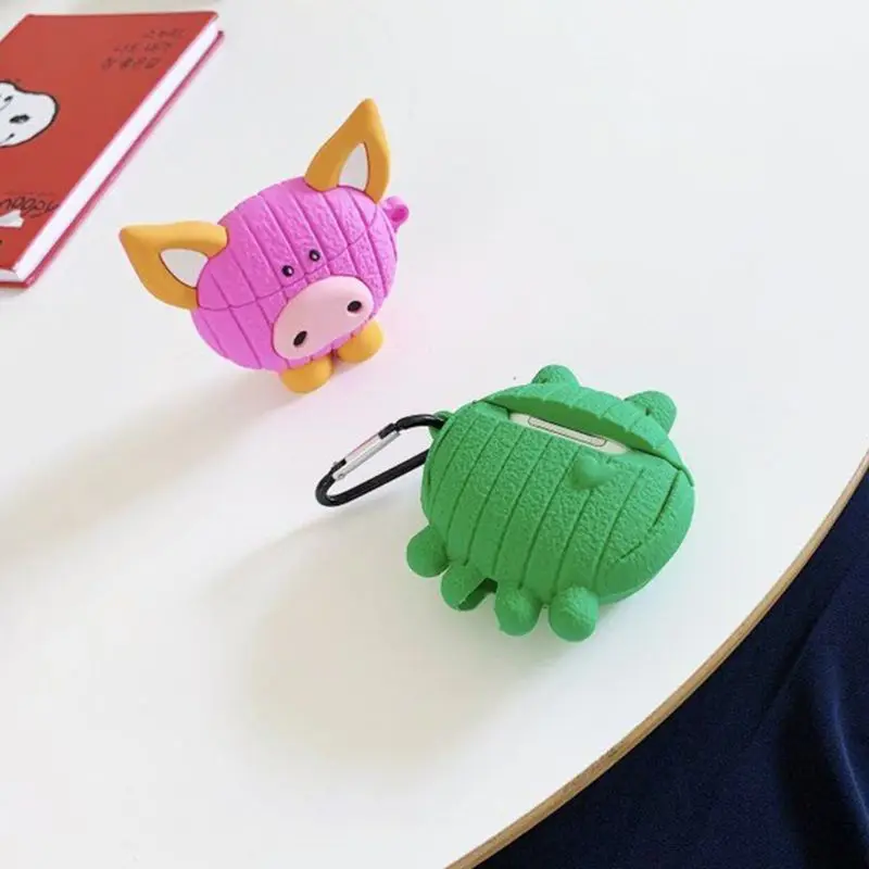 Cartoon Animal Pattern Protective Case Shockproof Silicone Cover for AirPods 1/2 for smart watch