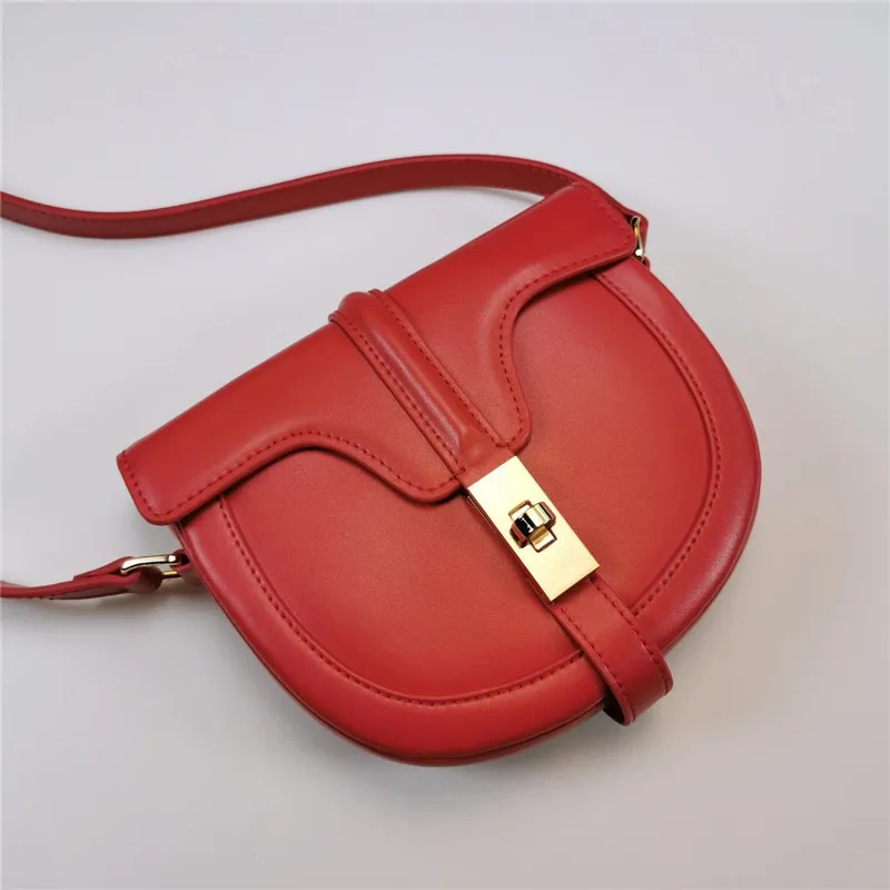 

2019 New Products Genuine Leather besace Retro Lock Semicircle Saddle Bag Versatile Shoulder Small CK Shoulder Mini WOMEN'S Bag