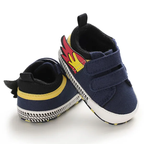 Для новорожденных милый Мальчики Девочки Холст Письмо первые ходунки мягкая подошва детская обувь для девочек обувь - Цвет: 1