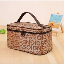 Women's Cosmetic Bags Lettered Make-up Bag Polyester Unisex Purse Fashion Square Travel Portable Cosmetic Storage Wash Bag