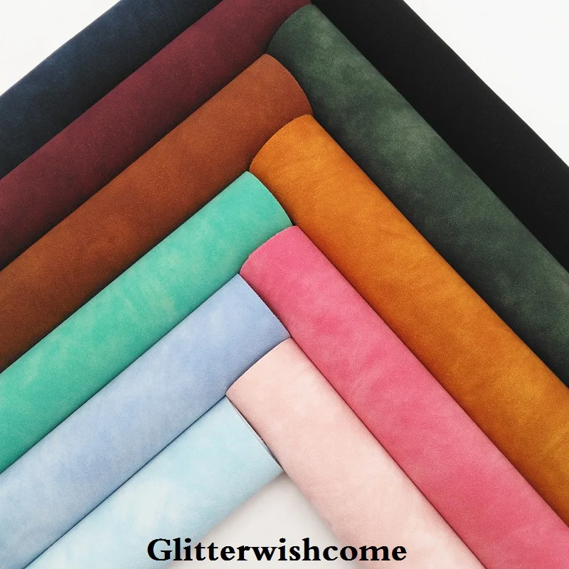 Ткань Glitterwishcome 21x29 см Размер A4 винил для бантов нубуковая кожа ткань из