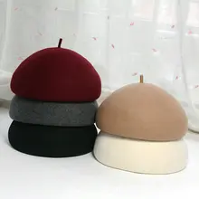 Элегантные зимние австралийские шерстяные войлочная одежда красные черные свадебные шапки женские береты шапки шляпа-таблетка Chapeau
