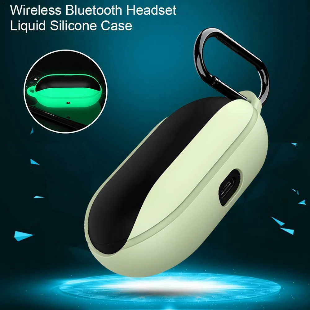 For Samsung Galaxy Buds Bluetooth Headset Liquid Silicone Case with Hook Luminous with The Night Light Earphone Accessories