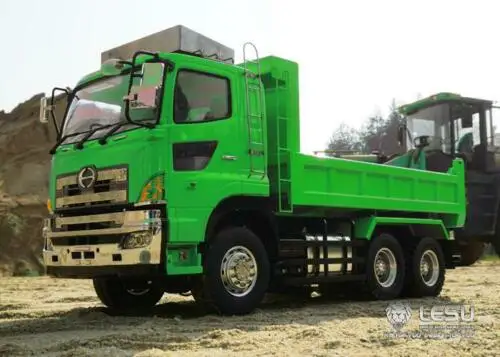 LESU RC HN 6*6 гидравлический самосвал 3 оси двигатель ESC DIY 1/14 TMY роспись THZH0468 - Цвет: Painted green