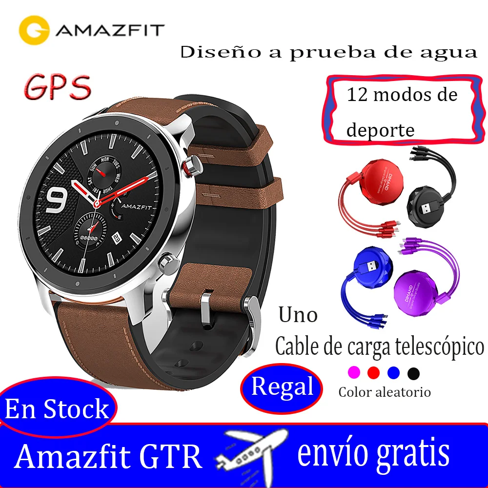 

Amazfit GTR 47mm Reloj inteligente global Multilingьe 5ATM Impermeable GPS Reloj deportivo inteligente Recordatorio de informaci
