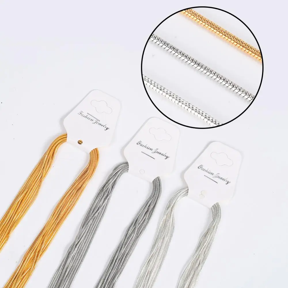 

6Pcs/Lot Gold Silver Color 40cm + 5cm Extension Chain Snake Chains Necklace For Women Jewelry Making Necklace Findings