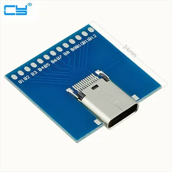 

DIY 24pin USB 3.1 Type C Female Socket Connector SMT type with PC Board