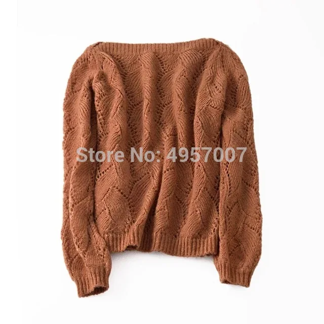 Мохеровый свитер с длинным рукавом- весенний женский вязаный пуловер свитер