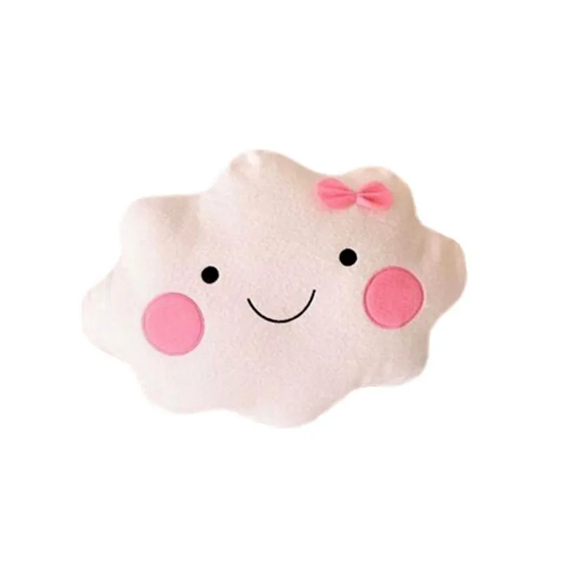 Плюшевые игрушки Kawaii мягкая смайлик лицо бант Облако Подушка Хлопок набивная Подушка плюшевая кукла игрушки Белая Подушка для детей постельное белье