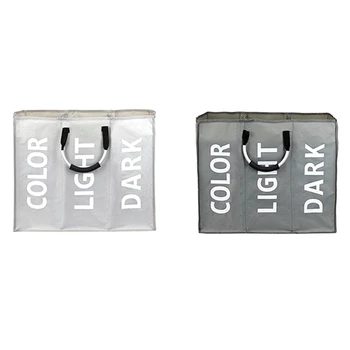 

Three Grid Laundry Organizer Dirty Clothes Toy Bra Laundry Bag Three Divide Foldable Practical Storage Bag