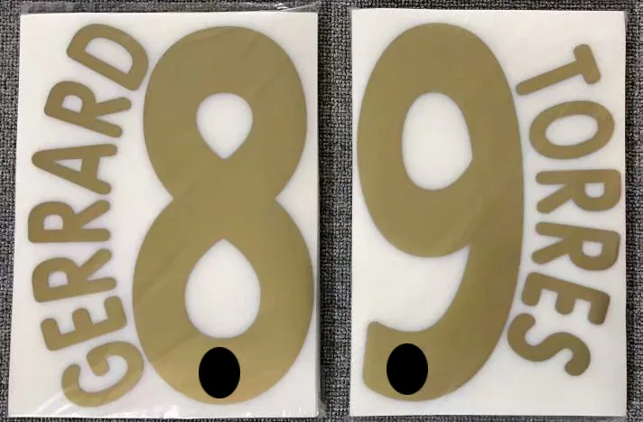 2005 #9 Turn Nameset #8 Gerrard Printing Soccer Patch Badge Iron On Transfer