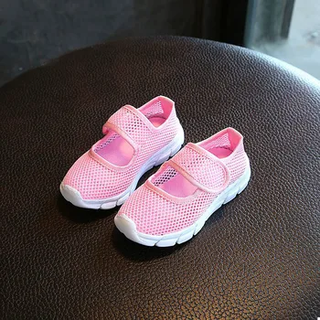 

Children Canvas Casual Shoes Summer 2018 Fashion Candy Breathable Mesh Kids Sports Boys Girls Sneakers 6 Colors 2-11Y