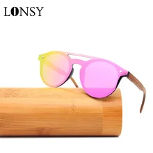 LONSY натуральные деревянные солнечные очки Женские