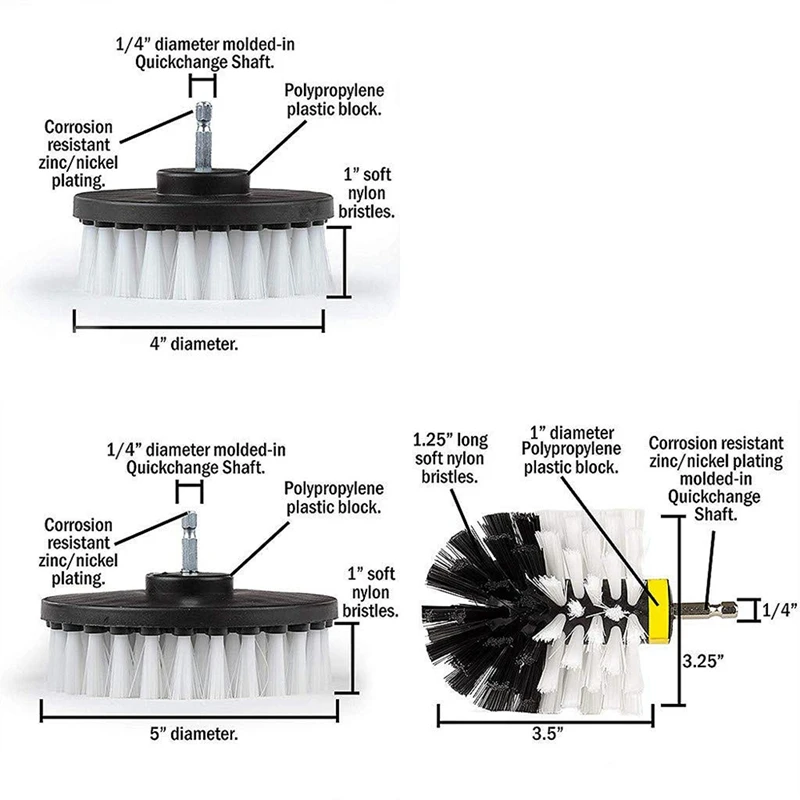 Набор насадок для дрели-набор для очистки скруббера-универсальная щетка для дрели-подходит для большинства дрелей-мощная скруббера Clea