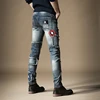 Free Shipping New men s male denim jeans Autumn embroidered slim feet pants fashion hip hop