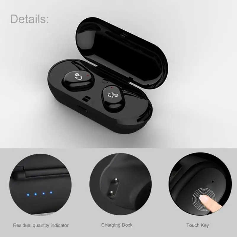Мини TWS водонепроницаемые беспроводные бинауральные Bluetooth стерео сенсорные наушники