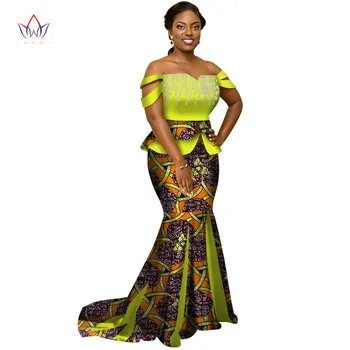 

in stock Africa Style one size XL Skirt Set Dashiki Elegant Africa Clothing Crop Top and Skirt Women Sets for Wedding WY3226