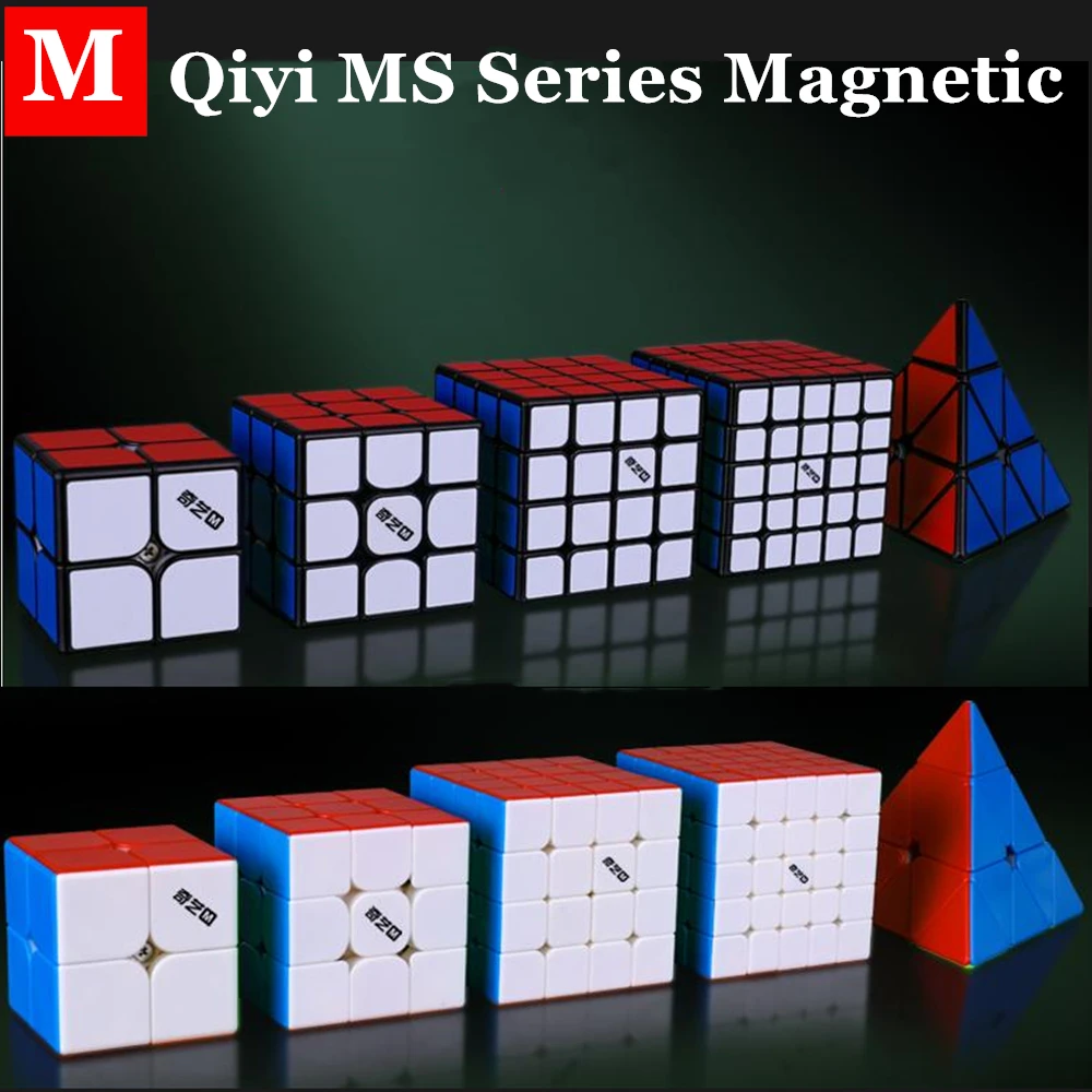 Qiyi MS серия Магнитный 2x2x2 3x3x3 магический куб 4x4x4 5x5x5 скоростной 2x2 3x3 Пирамидка 4x4 magico