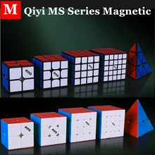 Qiyi MS serisi manyetik 2x2x2 3x3x3 sihirli küp 4x4x4 5x5x5 hız küp 2x2 3x3 piramit küp 4x4 cubo magico 5x5 bulmaca küp
