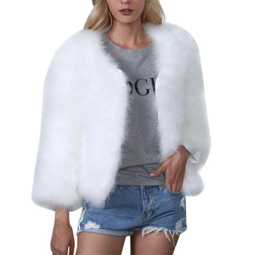 

White Black Fall Coat For Women Elegant Winter Fake Fur Coat Europe Clothing Street Casual Women's Warm Outerwear 2020 New