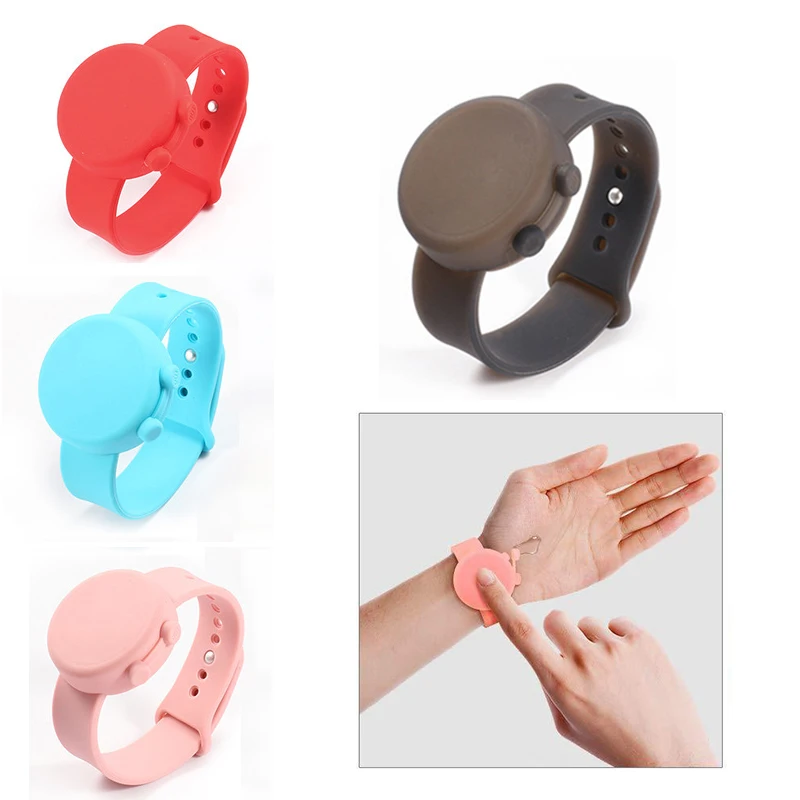 

Wristband Hand Dispenser Hand Sanitizer Dispenser with Bottle Hand Sanitizer Disinfectant Pumps Silicone Bracelet Travel Bottle