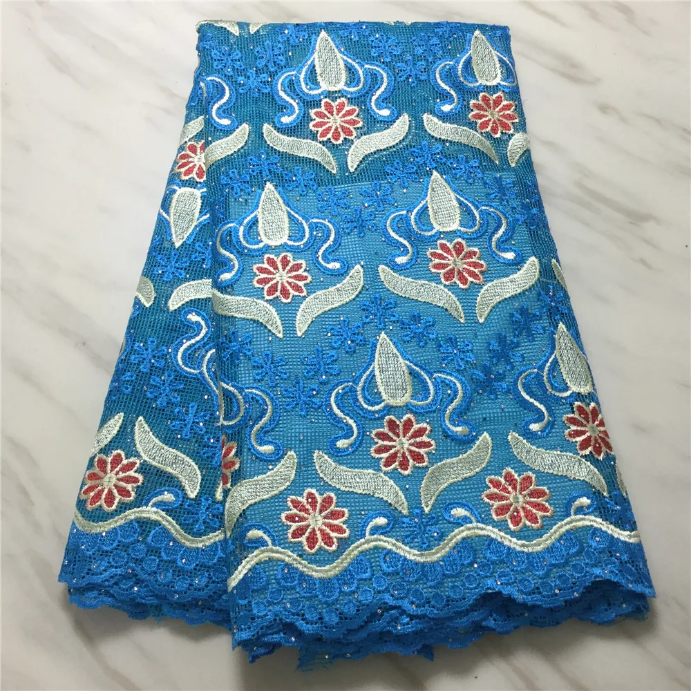 

2020 Hot Sale Tulle Embroidered African Mesh Lace Fabric High Quality French Net Lace Fabrics 5yards/Lot