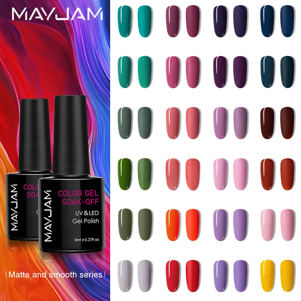 

8ml MAYJAM Nail Macaron Color Polish Vernis Semi Permanent Hybrid Varnish UV Gel Polish LED Lamp Gel Manicure Top Coat Nails Art