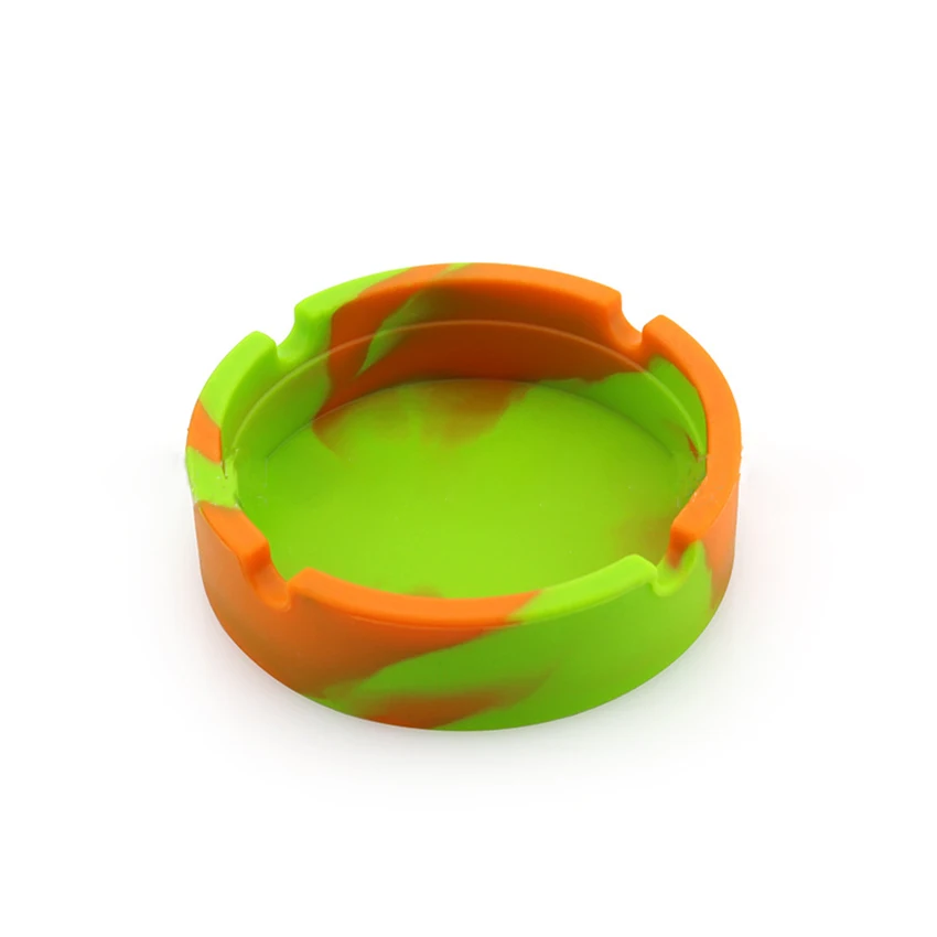 Orange green Небьющаяся силиконовая пепельница портативная наружная круглая пепельница светящаяся/камуфляжная тип высокая температура устойчивая - Цвет: Orange green