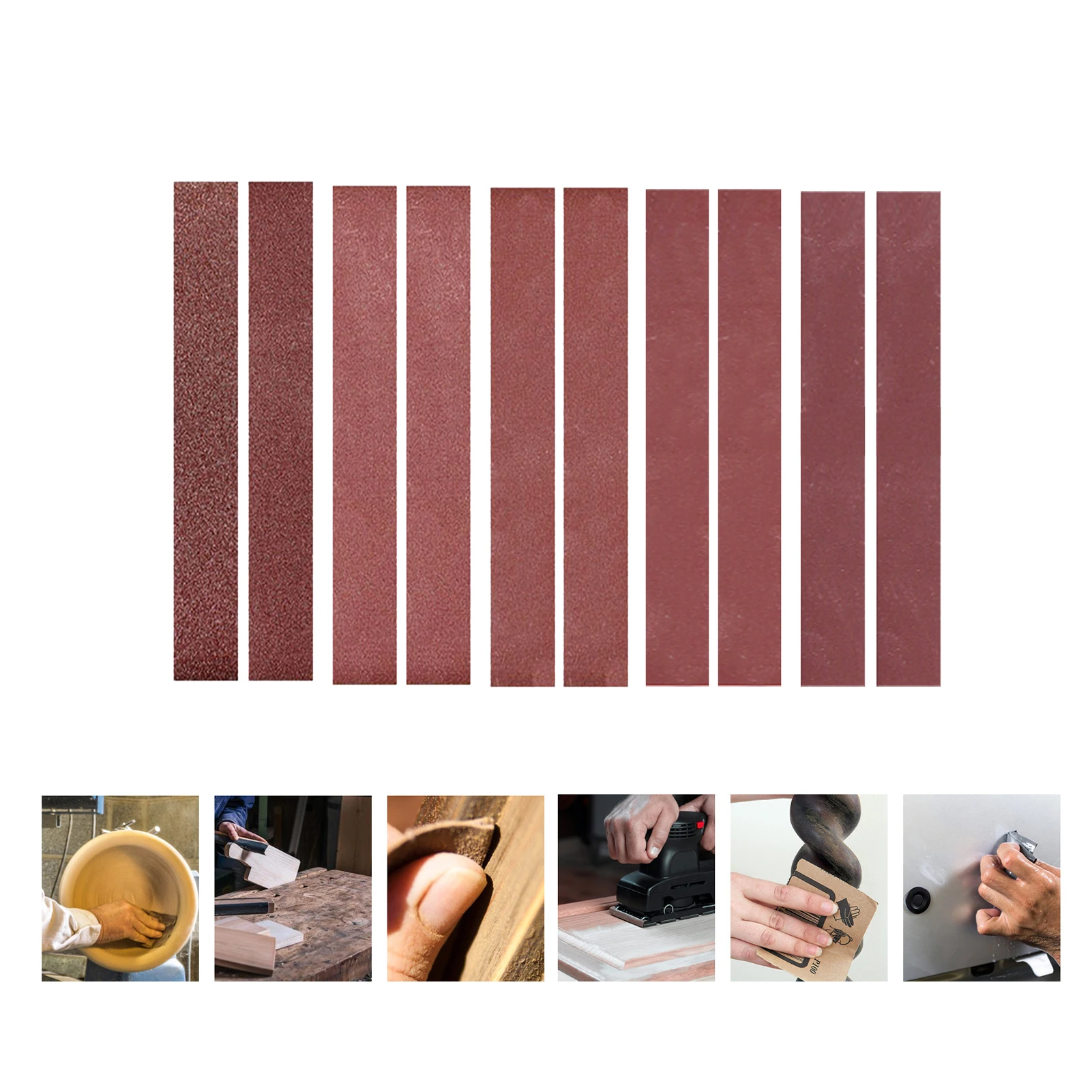Sanding Belts Aluminum Oxide Paper 30x330mm 10 Pack (2 Each of 120 240 400 800 1000 Grits)