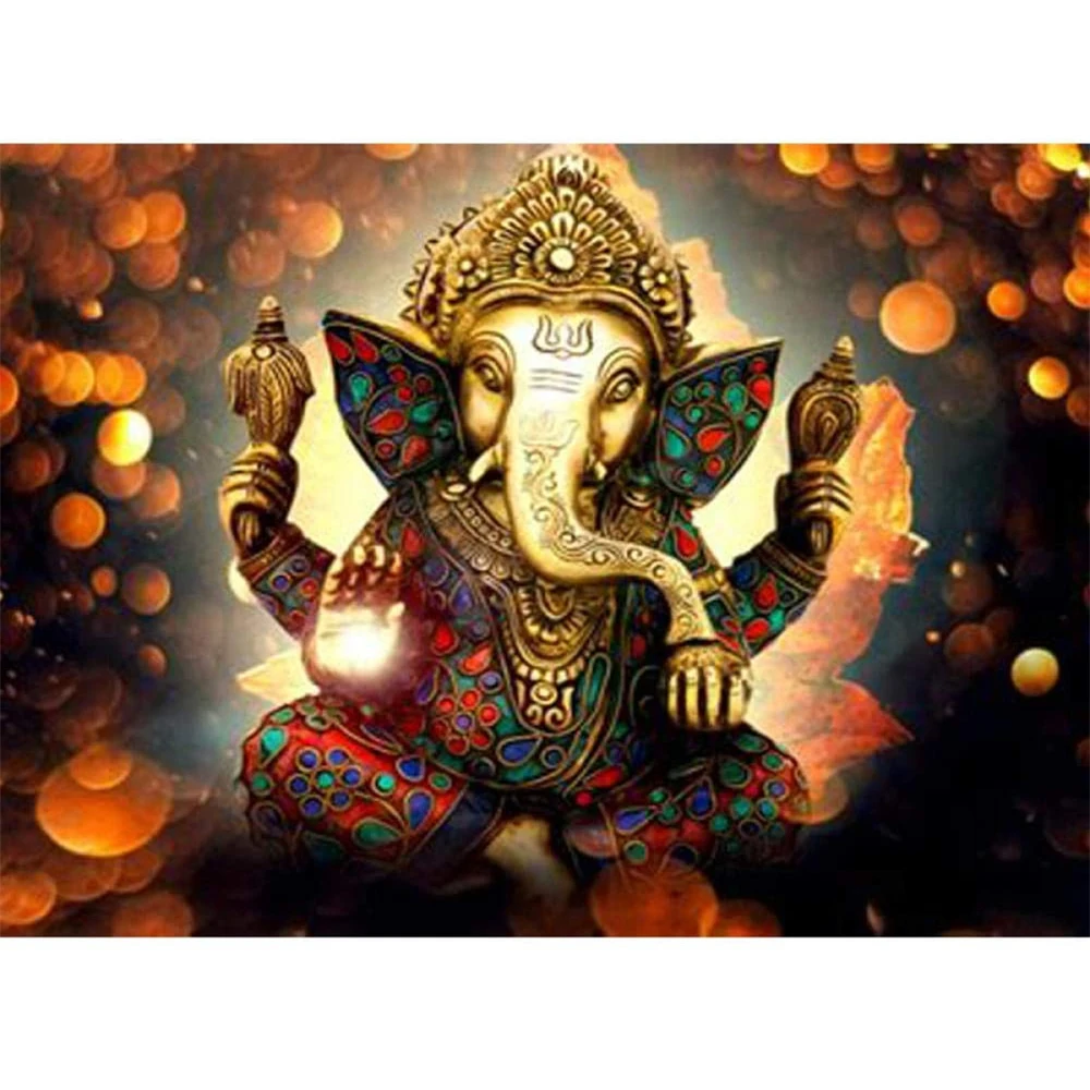 Region Ganesha DIY Embroidery Cross Stitch 11CT Kits Craft Needlework Set Cotton Thread Printed Canvas Home Dropshipping | Дом и сад
