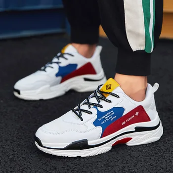

Men Sneakers Mesh Breathable Outdoor Sports Running Shoes Spring Autumn Cushioning Flat Training Running Shoes Chunkey Sneakers