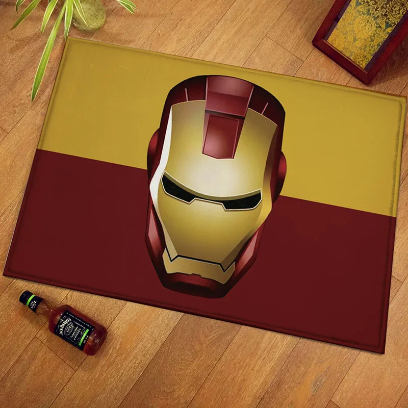 

Iron Man Mat US Captain Anti-slip Mat Door Absorbent Carpet Super Hero Carpet Complex The Avengers Room Decorative Carpet