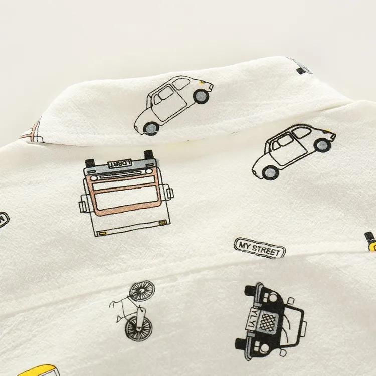 COOTELILI  Cartoon Children Boys Shirt Kid Long Sleeve Car Shirts Child Kids Boys Shirt Tops Blouse Casual Clothes (6)