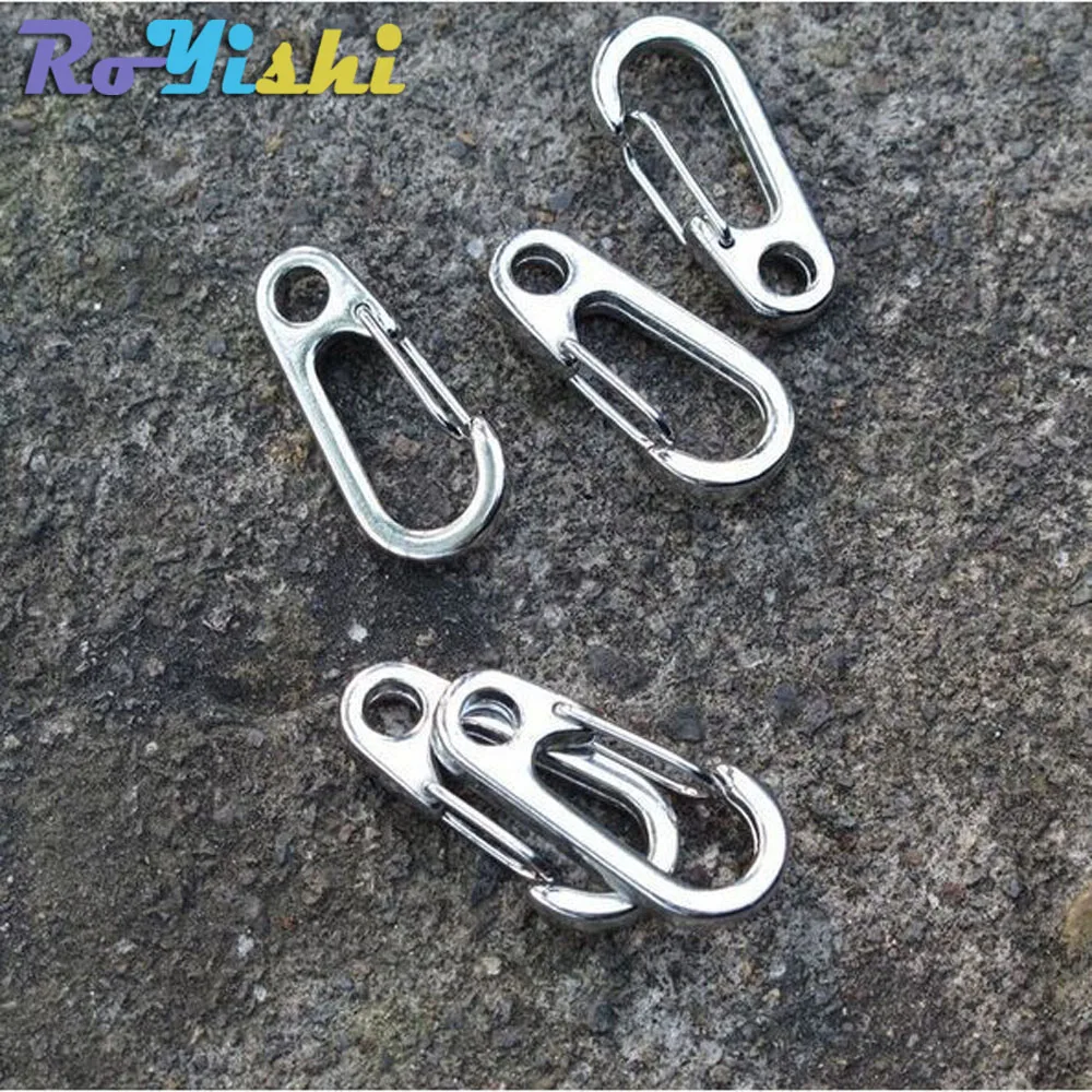 3pcs/lot Stainless Steel Split Keychain Key Ring Clasps Clips Hook