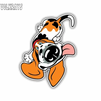 

Volkrays Funny Car Sticker Basset Hound Dog Accessories Reflective Waterproof Cover Scratches Sunscreen PVC Decal,14cm*10cm