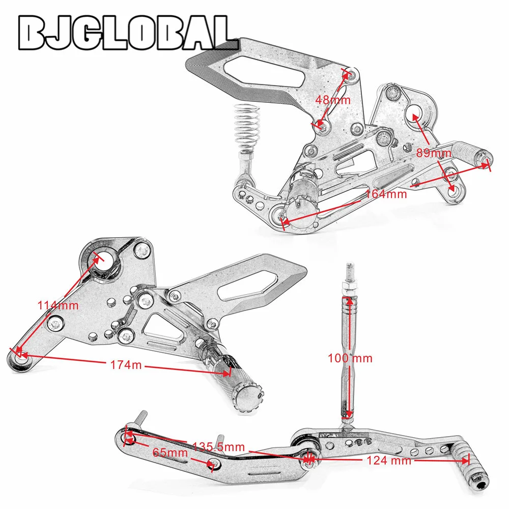 Rearsets для Yamaha MT09 FZ09 MT FZ 09 аксессуары для мотоциклов ЧПУ подножка подножек Регулируемый переключатель