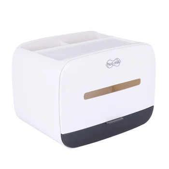 

Creative Tissue Box Simple Tissue Holder Cosmetic Storage Case Elegant Tissue Box for Desk Home (White)
