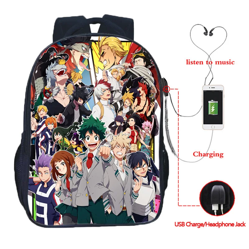 My Hero Academia Boku Anime Large Travel Backpack 