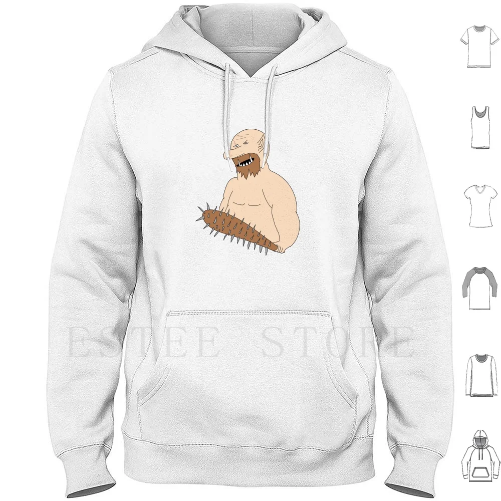 Troll With Spiked Club Felpe Con Cappuccio Manica Lunga Troll Fantasy Creature Troll Monster Troll Creature Troll Troll