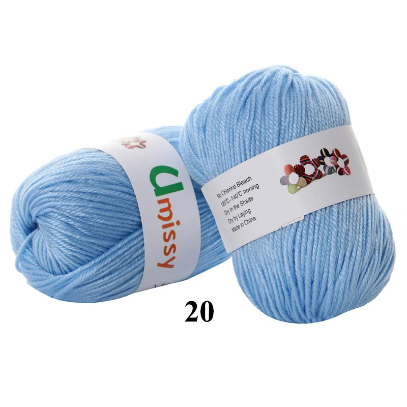 1pc 20 1 шт. нитки для вязания крючком Кашемировая Пряжа для Вязания Шерсти Шелковой Пряжи Мягкий Ребенок Пряжи 50 г/шт. Розничная - Цвет: 1pc 20