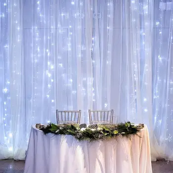 

Creativie 3x3M 300 LED Solar Curtain Light String Outdoor Waterproof Birthday Fairy Light Garden Garland Party Starry Star X7K2