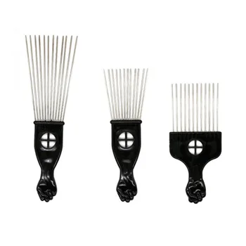 

3pcs Metal Pick Combs Hair Styling Brush Metal Hair Pick with Fist Handle for Volume and Tangles Hair