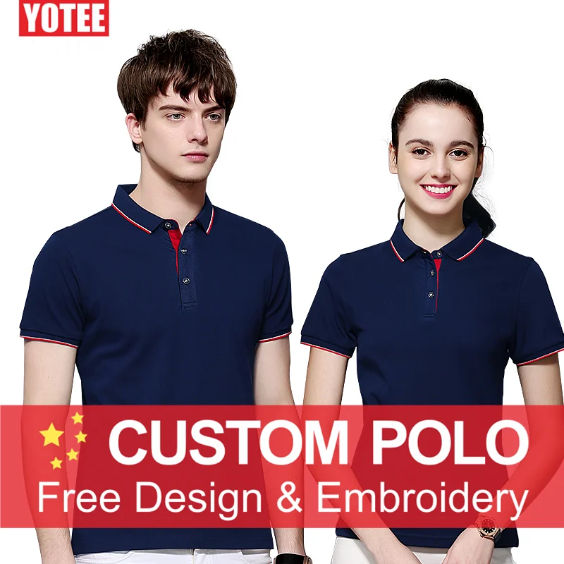 Kopen Yotee 2019 Custom Uniform Bedrijf Groep Team Polo Shirt Mannen Print Foto Logo Kleur Korte Mouw Polo Homme Vrouwen en Mannen Custom