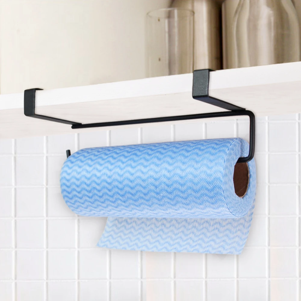 

Metal Hook Type Kitchen Roll Paper Towel Holder Storage Rack Sundries Organizer Home Storage Tools Cabinet Cupboard Tissue Shelf