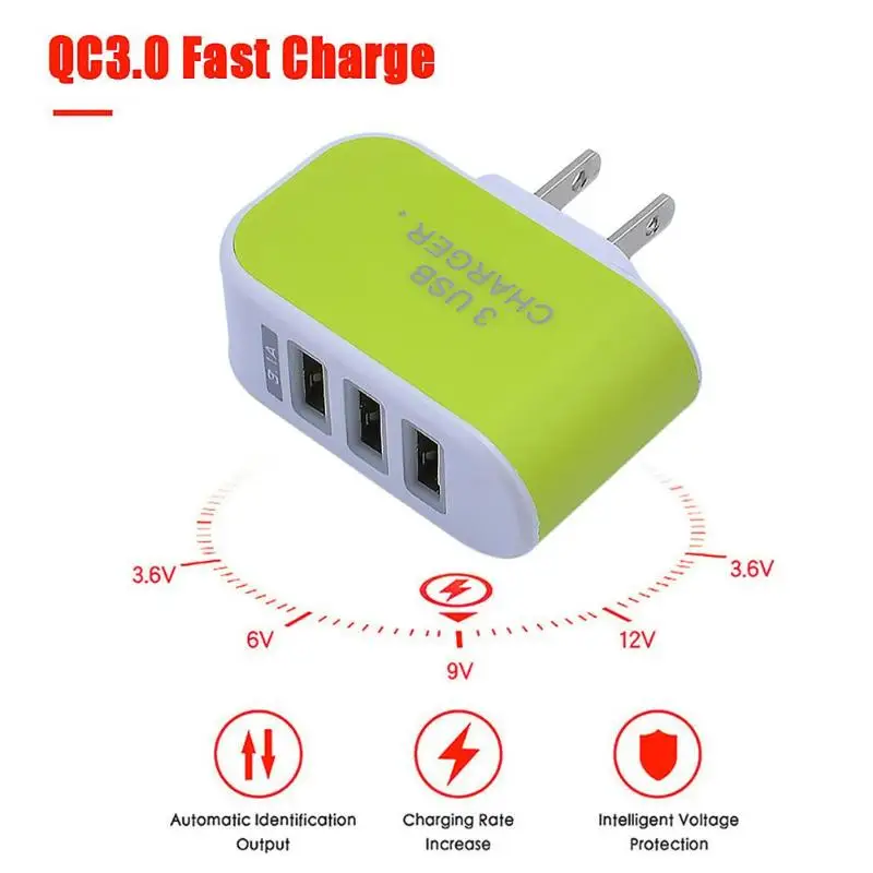 Лидер продаж Зарядное устройство адаптер умелые производство 3 Порты переносной usb-адаптер для Зарядное устройство 5V 1A быстрой зарядки Зарядное устройство США штекер Адаптер универсальный программатор